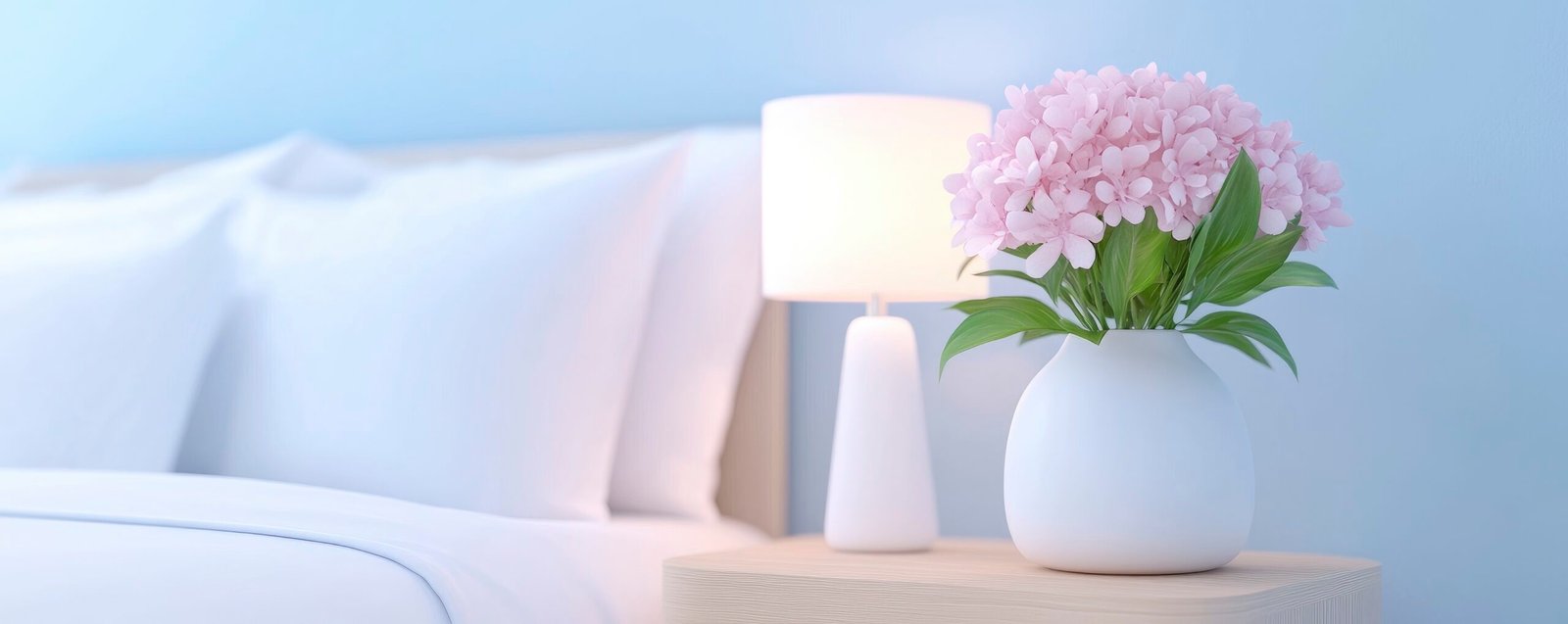 3D rendering of hotel room and bedroom.