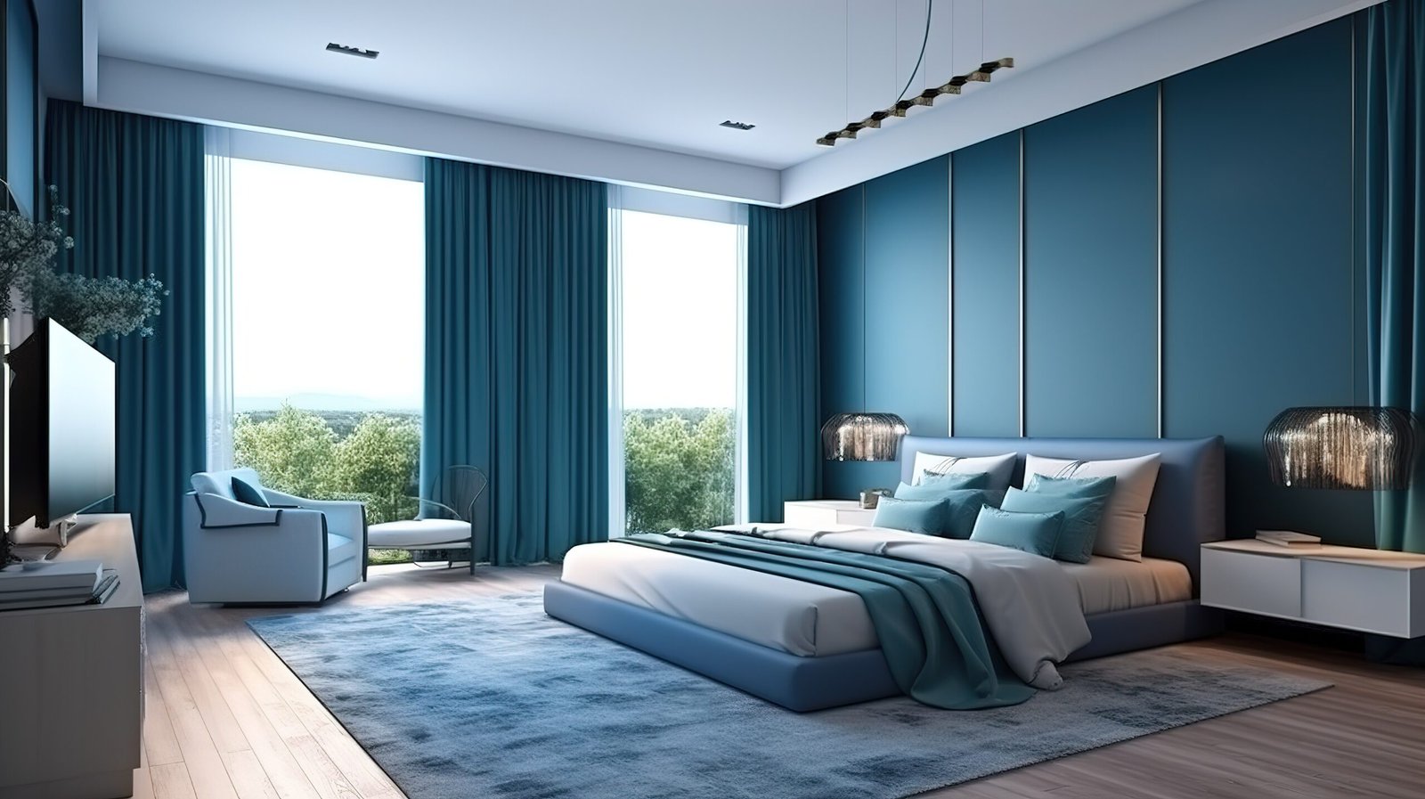 —Pngtree—stunning hotel suite with tv_11972258